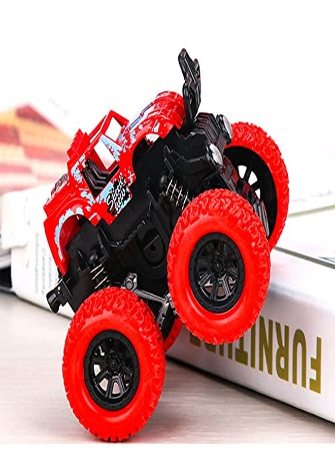 PULSBERY سيارات شاحنات الوحش من بولسبري رباعية الدفع، سيارات ألعاب تعمل بالاحتكاك، متعددة الألوان (أحمر) - Image 2